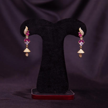 Ruby Stone Studded Jhumka For Women And Girls