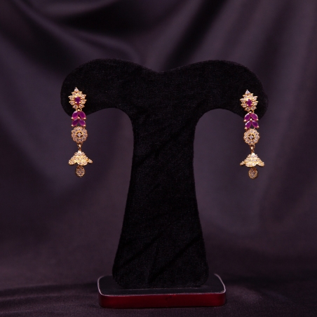 Stylish Traditional Plastic AD Stone Jhumka Earrings For Women