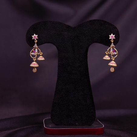 Ruby Stone Studded Jhumka For Women And Girls