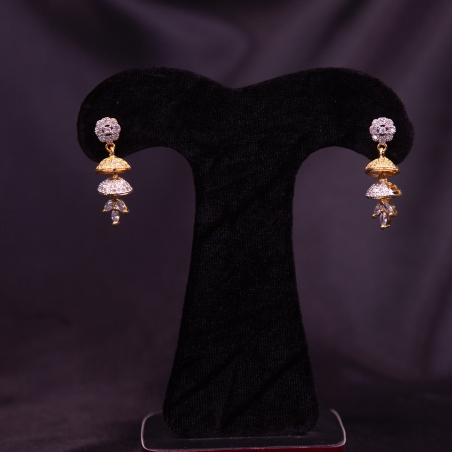 White Stone Jhumka Earrings For Girl And Women