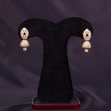 Stylish Traditional AD Stone Jhumka Earrings For Women