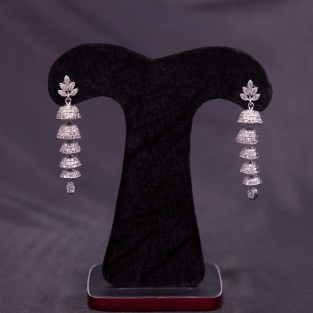 Diamond Cut Silver Jhumka Earrings For Girl And Women