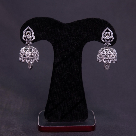 Diamond Cut Silver Jhumka Earrings For Girl And Women