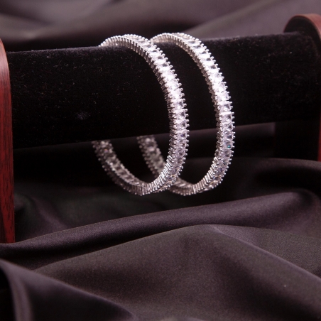 Diamond Cut Studded Traditional Round Bangles Set For Women